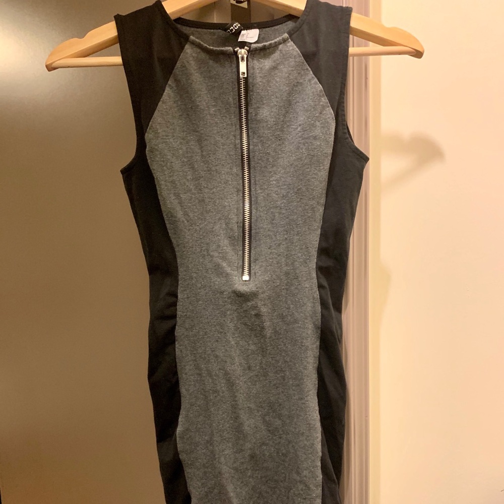 Grey and black body on dress
